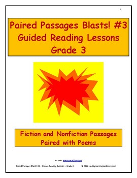 Preview of Paired Passages Blasts! #3 - Guided Reading Lessons - Grade 3