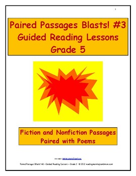 Preview of Paired Passages Blasts! #3 - Guided Reading Lessons - Grade 5