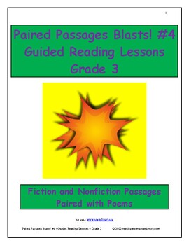 Preview of Paired Passages Blasts! #4 - Guided Reading Lessons - Grade 3