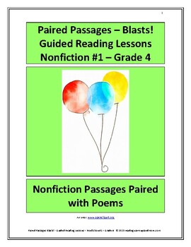 Preview of Paired Passages Blasts! Guided Reading Lessons - Nonfiction #1 - Grade 4