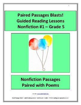 Preview of Paired Passages Blasts! Guided Reading Lessons - Nonfiction #1 - Grade 5