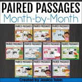Paired Passages Bundle - Monthly Themed Reading Comprehens