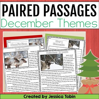 Preview of December Reading Comprehension Paired Passages - Reading and Writing Activities