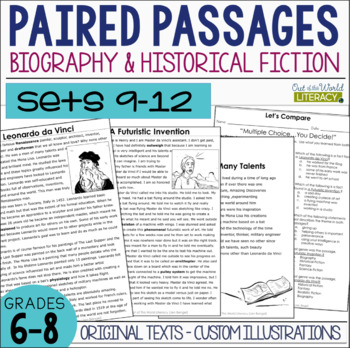 Paired Passages Grades 6 8 Reading Prehension Set 9