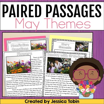Preview of May Reading Paired Passages - Teacher Appreciation, Mother's Day, Memorial Day