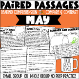 Paired Passages May Reading Comprehension No Prep Activities
