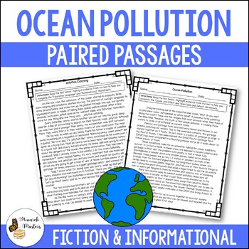 Preview of Ocean Pollution Paired Passages | Fiction & Informational |4th 5th Grade Reading