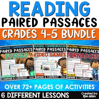 Preview of Paired Passages with Writing Prompts Paired Text Reading Passages BUNDLE 4-5