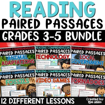 Preview of Paired Passages with Writing Prompts Paired Text Reading Passages MEGA BUNDLE