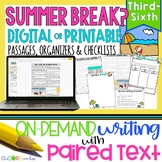 Paired Passages - Summer Break - Back to School Opinion Wr