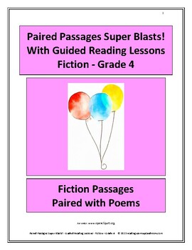 Preview of Paired Passages Super Blasts! Guided Reading Lessons - Fiction - Grade 4