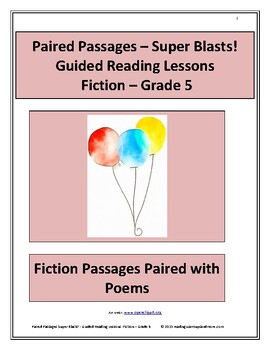 Preview of Paired Passages Super Blasts! Guided Reading Lessons - Fiction - Grade 5