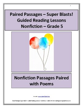 Preview of Paired Passages Super Blasts! Guided Reading Lessons - Nonfiction - Grade 5