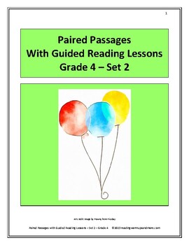 Preview of Paired Passages With Guided Reading Lessons - Set 2 - Grade 4