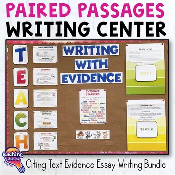 Preview of Paired Passages Writing Center: Citing Text Evidence in Essays - TEACH Method