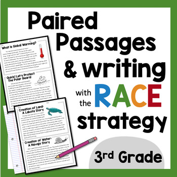 Preview of Paired Passages and RACE Strategy: 3rd Grade RACE writing prompts