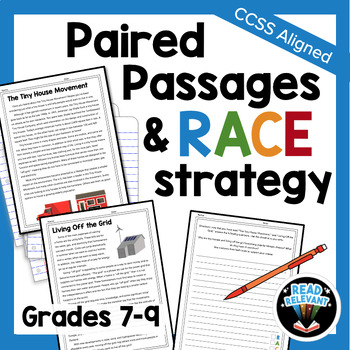 Preview of Paired Passages with Writing Prompts and Passages RACE Strategy | 7th-9th grade