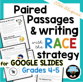 Preview of Paired Passages & the RACE Strategy Writing Prompts Grades 4-5