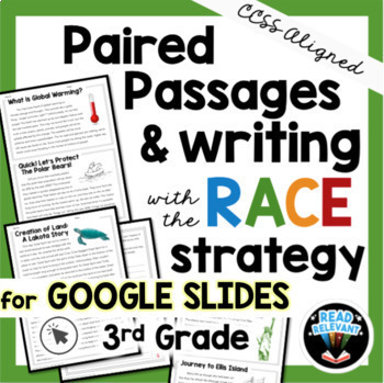 Preview of Paired Passages & the RACE Strategy Writing Prompts for Google and Print