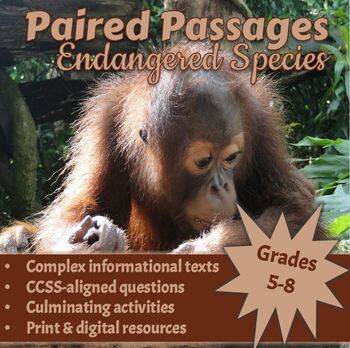 Preview of Paired Passages: Endangered Species [Digital]: Grades 5-8