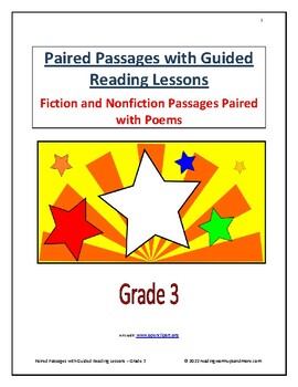 Preview of Paired Passages with Guided Reading Lessons - Grade 3