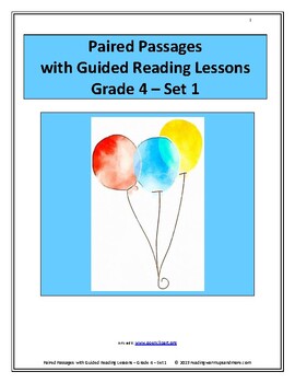 Preview of Paired Passages with Guided Reading Lessons - Set 1 - Grade 4