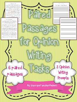 Preview of Paired Passages with Opinion Writing Tasks