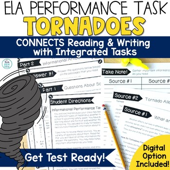 Preview of Opinion Writing Paired Passages Tornado Reading ELA Test Prep 3rd 4th Grade SBAC