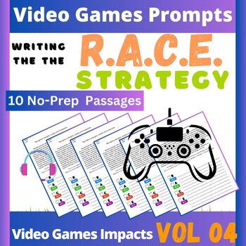 Preview of Paired Passages with Writing Prompts Text Video Games Race writing prompts