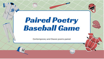 Preview of Paired Poems Baseball Game with answer key