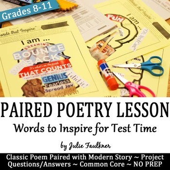 Preview of Paired Poetry Mini Lesson, Fun Activity for Standardized Testing Season