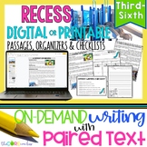 Paired Text Passages - Recess - Back to School Opinion Wri