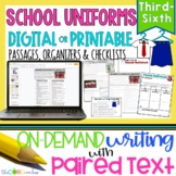 Paired Text Passages - Uniforms - Back to School Opinion Writing 