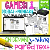 Paired Text Passages - Video vs. Board Games Opinion Writing - Print & Digital