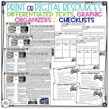 Paired Text Passages - Video vs. Board Games Opinion Writing