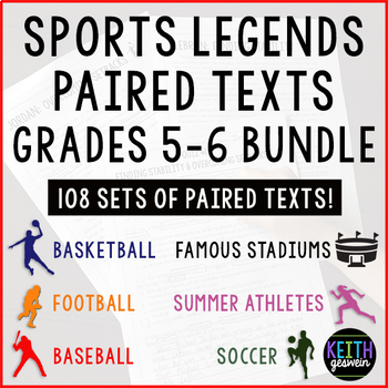 Preview of Paired Texts Mega Bundle: 108 Sets Of Paired Texts About Famous Athletes