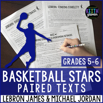 Preview of Basketball Paired Texts: LeBron James and Michael Jordan (Grades 5-6)