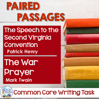 Preview of Paired Texts - Speech by Patrick Henry and Story by Mark Twain - Essay Writing