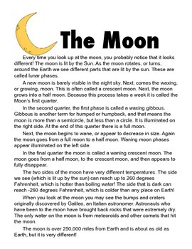 creative writing describing the moon