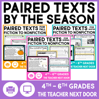 Preview of Paired Texts by the Season Paired Passages with Comprehension Passages Questions