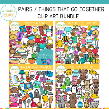 Preview of Pairs Clip Art Bundle - Things That Go Together {Food, Animals, Seasonal}