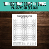 Pairs Word Search | Hidden Vocabulary Printable Activity |