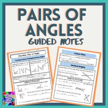 Preview of Pairs of Angles Guided Notes