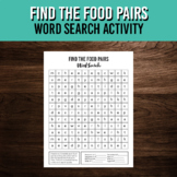 Pairs of Food Word Search for Twos Day on February 22, 202