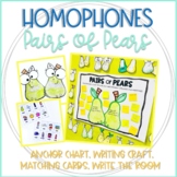 Homophones Activity - Pairs of Pears Anchor Chart, Craftiv