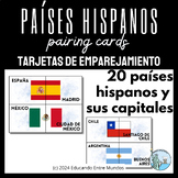 Paises hispanos y capitales - Tarjetas de emparejamiento P