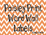 Paisley Print Word Wall Labels