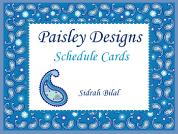 Preview of Paisley Themed Schedule Cards (Editable)