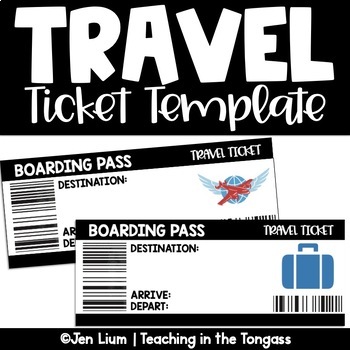 Preview of Editable Boarding Pass Travel Ticket Template | Holidays around the World