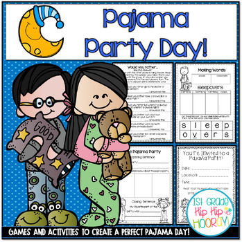 Editable Pajamas drive PJ party flyer sleepwear required 